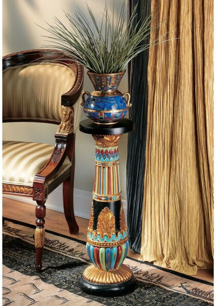 Regal Egyptian Luxor Sculptural Pedestal